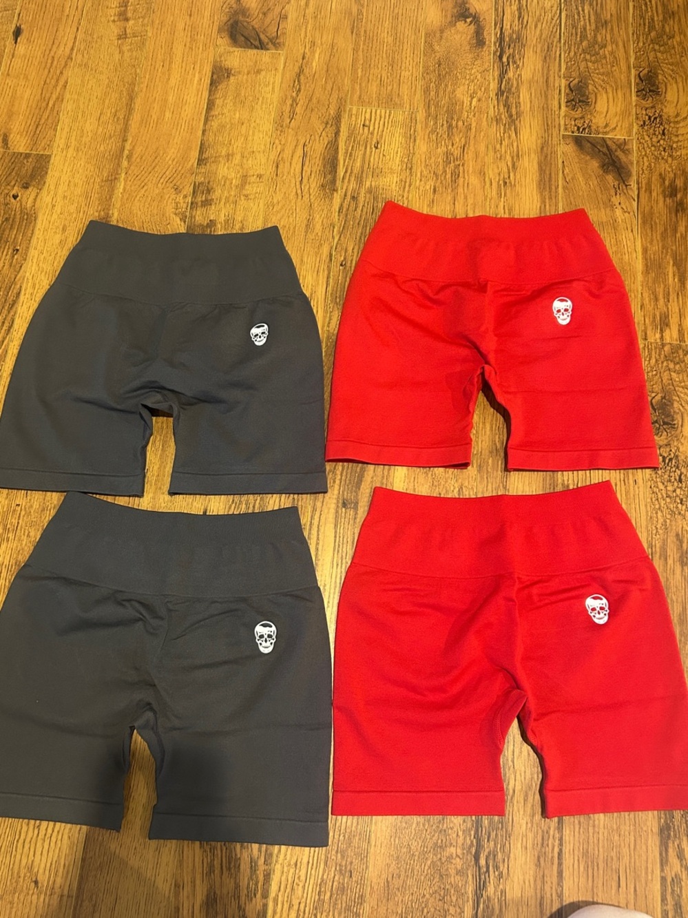 Skull Logo Women’s Bike Shorts - Red and Black